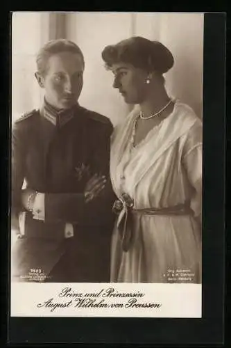 AK Prinz und Prinzessin August Wilhelm von Preussen im Porträt