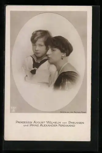 AK Prinzessin August Wilhelm von Preussen & Prinz Alexander Ferdinand in Matrosen Uniform