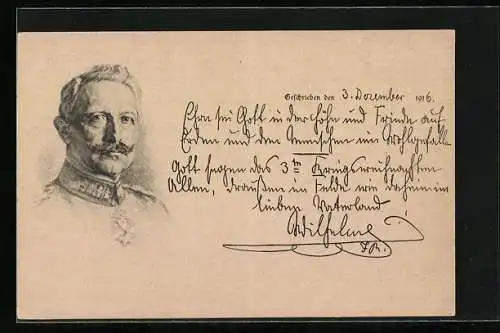 AK Portrait Kaiser Wilhelm II. in Uniform