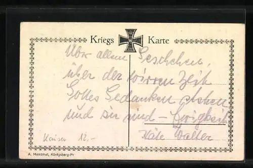 Künstler-AK Kaiser Wilhelm II. bei der Eröffnung der Kriegstagung des Deutshen Reichstages