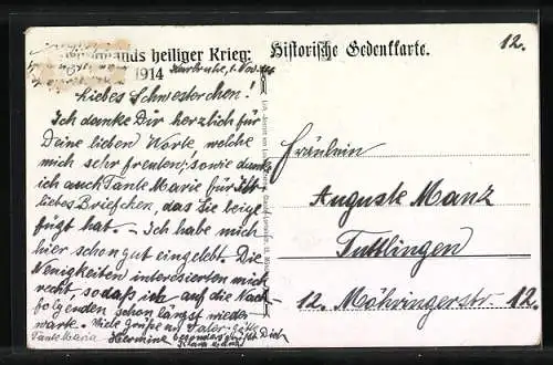 AK Kaiser Wilhelm II. wird bei Nancy von bayerischen Truppen begrüsst