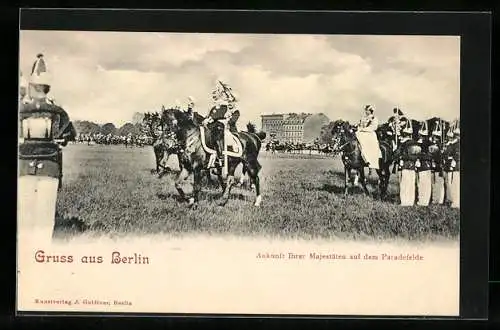 AK Berlin, Ankunft von Kaiser Wilhelm II. auf dem Paradefeld