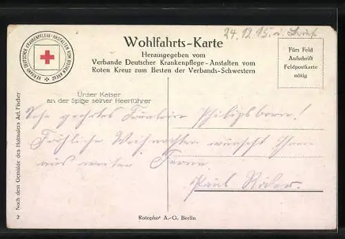 Künstler-AK Unser Kaiser an der Spitze seiner Heerführer, gez. A. Fischer, 1915