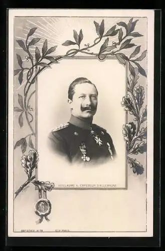 AK Brustportrait Kaiser Wilhelm II. in Uniform