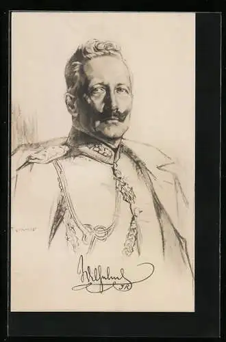 Künstler-AK Brustportrait Kaiser Wilhelm II.