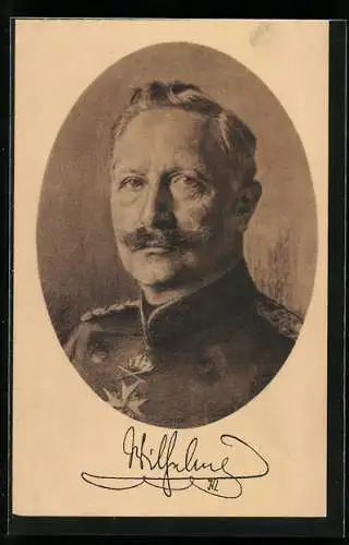 AK Kaiser Wilhelm II., Portrait in Uniform