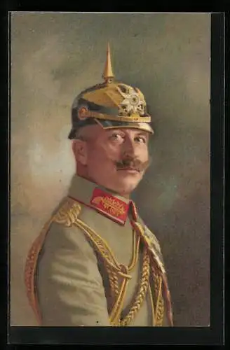 AK Kaiser Wilhelm II. in Uniform mit Pickelhaube5Kaiser Wilhelm II.