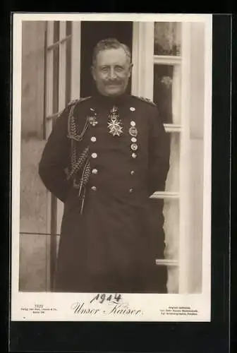 AK Kaiser Wilhelm II. mit Orden und Achselschnur