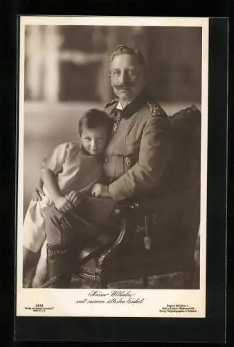 AK Portrait von Kaiser Wilhelm II. mit seinem ältesten Enkel