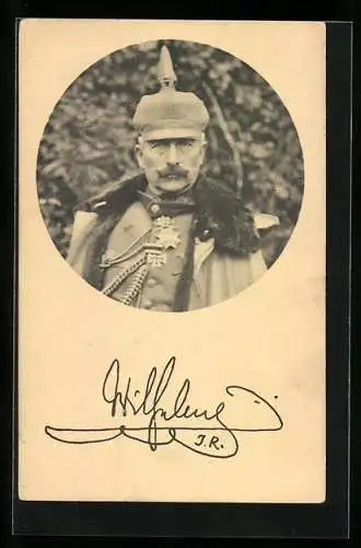 AK Kaiser Wilhelm II. in Uniform und Pickelhaube