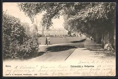 AK Bonn, Universität und Hofgarten