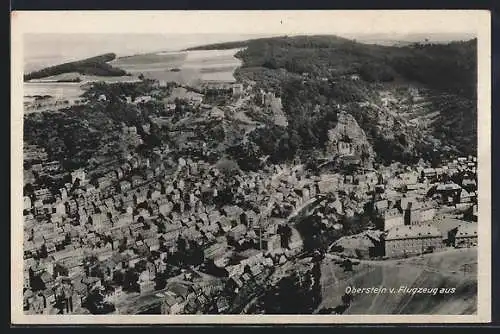 AK Oberstein, Ortsansicht vom Flugzeug aus