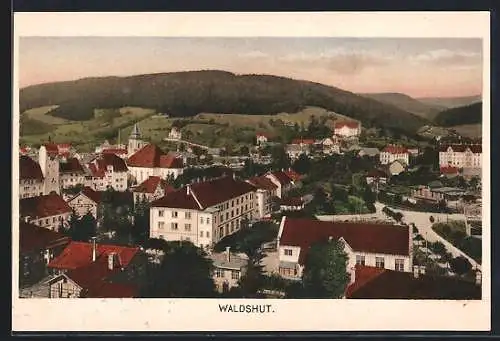 AK Waldshut, Teilansicht mit Fernblick aus der Vogelschau