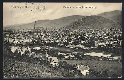 AK Freiburg i. Br., Panorama vom Lorettoberg