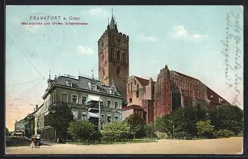 AK Frankfurt, Marienkirche und Grosse Scharrnstrasse