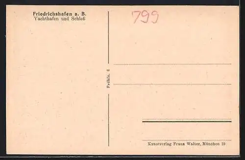 AK Friedrichshafen a. B., Yachthafen und Schloss