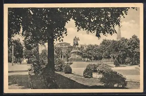 AK Frankfurt, Kaiser-Wilhelm-Statue auf dem Wilhelmsplatz