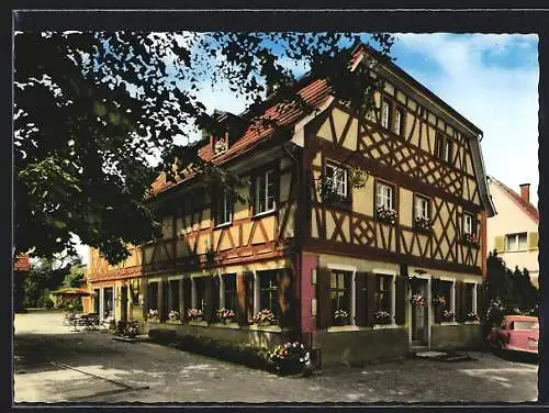 AK Denzlingen bei Freiburg, Gasthaus Zur Krone Haas, Strassenansicht