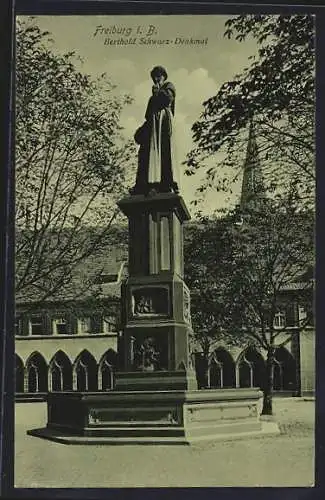 AK Freiburg / Breisgau, Berthold Schwarz-Denkmal