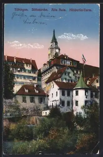 AK Tübingen, Stiftskirche, Alte Aula, Hölderlin-Turm