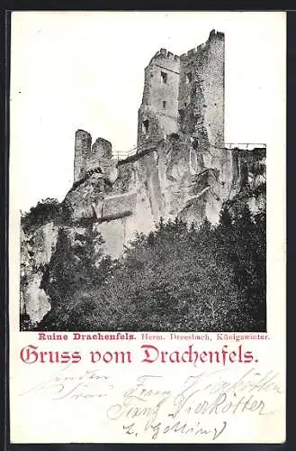 AK Königswinter, Ruine Drachenfels