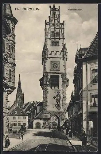 AK Freiburg i. Br., Blick zum Schwabentor