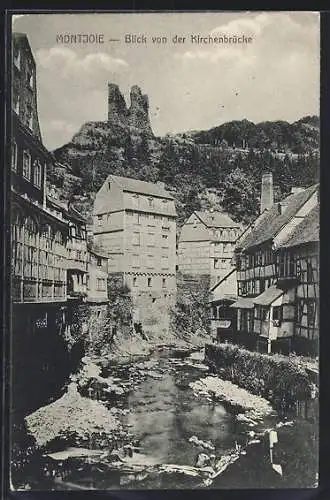 AK Montjoie, Blick von der Kirchenbrücke