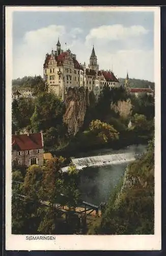 AK Sigmaringen, Blick zum Schloss