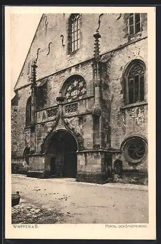 AK Bad Wimpfen, Ansicht vom Portal der Stadtkirche