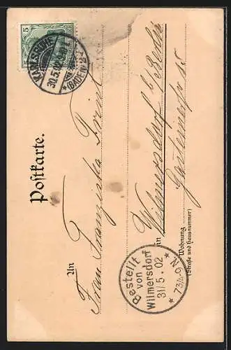 AK Karlsruhe, Die Nymphengruppe im Park