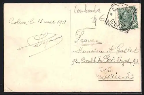 AK Colico, Ortsansicht übers Wasser