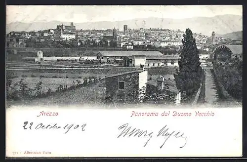 AK Arezzo, Panorama dal Duomo Vecchio