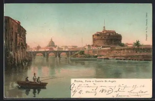 Künstler-AK Roma, Ponte e Castello St. Angelo