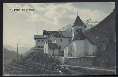 AK St. Peter, Blick zur Kirche