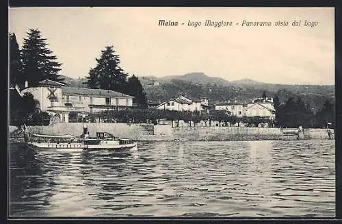 AK Meina /Lago Maggiore, Panorama visto dal Lago