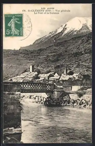 AK St-Clément, Vue générale, Le Pont et la Durance
