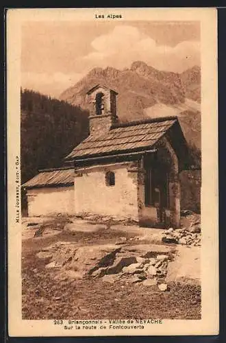 AK Névache /Brianconnais, Sur la route de Fontcouverte