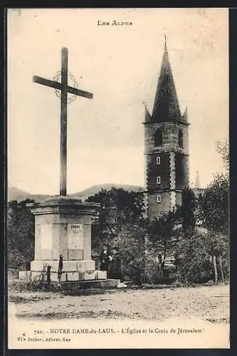 AK Notre-Dame du Laus, L`Eglise et la Croix de Jerusalem