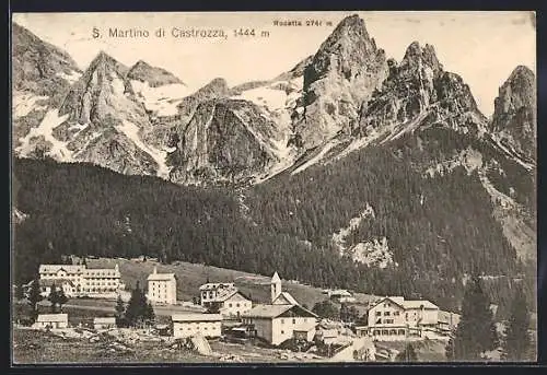 AK San Martino di Castrozza, Panorama mit Rosetta