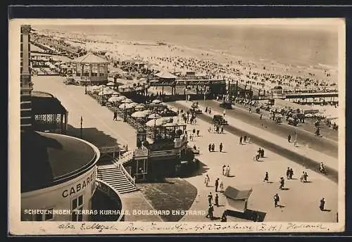 AK Scheveningen, Terras Kurhaus, Boulevard en Strand