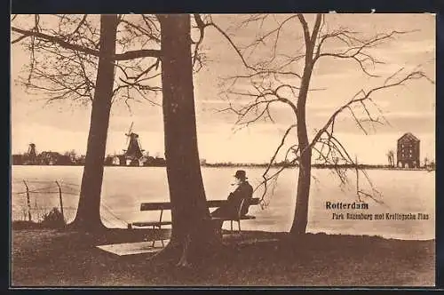 AK Rotterdam, Park Rozenburg met Kralingsche Plas