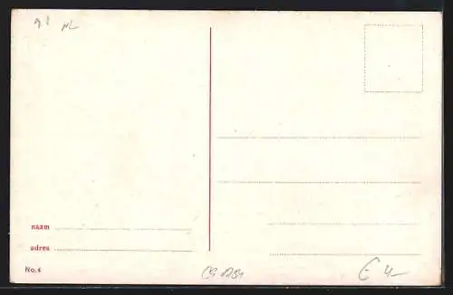 AK Volendam, Frau und Kind in einem Hauseingang