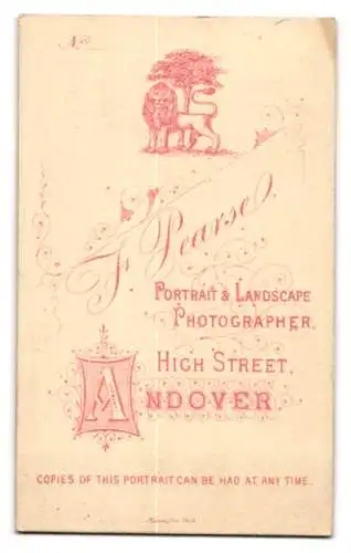 Fotografie F. Pearse, Andover, High Street, Dame an einem Schreibtisch