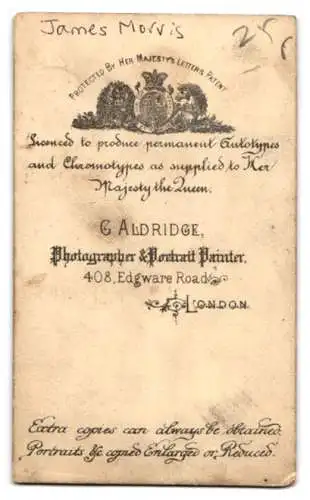 Fotografie G. Aldridge, London, Edgware Road 408, Porträt eines älteren Mannes mit Bart