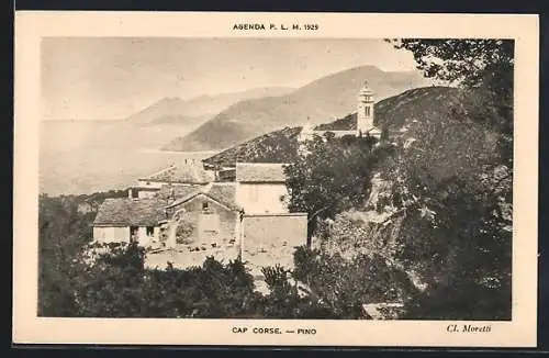 AK Pino, Cap Corse, Teilansicht mit Kirche