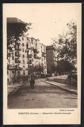 AK Bastia /Corse, Quartier Saint-Joseph, Une rue