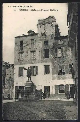 AK Corte /Corse, Statue et Maison Gaffory