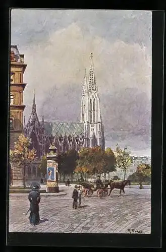 Künstler-AK Rudolf Preuss: Wien, Votivkirche