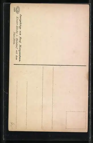 Künstler-AK Carl Ernst Morgenstern: Haindorf /Isergebirge, Kloster-Kirche mit dem Nuss-Stein