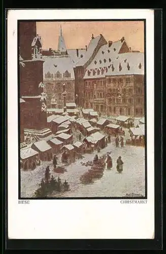 Künstler-AK C.Biese: Christmarkt mit Leuten